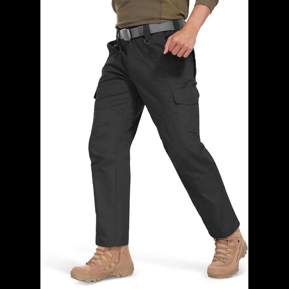 Men's Waterproof Rip-Resistant Tactical Pants with 9 Pockets for Hiking, 44x30